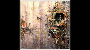 Mixed media Layout. Step-by-step tutorial/ Миксмедийная страничка "Тайны леса".