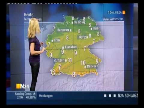 Weathergirl Miriam Pede in schwarzer Spandex / lyc...