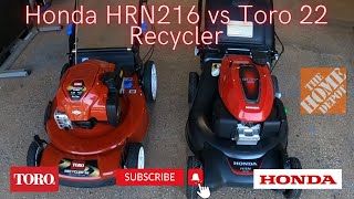 Honda HRN 216 vs Toro Recycler 22 Lawn Mower Smartstow HRN216VKA Comparison