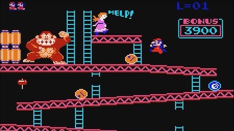 Donkey Kong (Arcade) - Full Game Playthrough up to Kill Screen (Level 22)