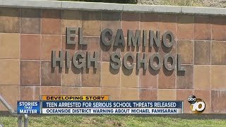 Teen arrested for serious school threats released