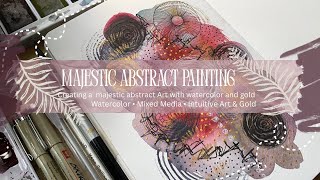 Abstract Watercolor Art | Color, Lines & Gold | Relaxing Painting Process