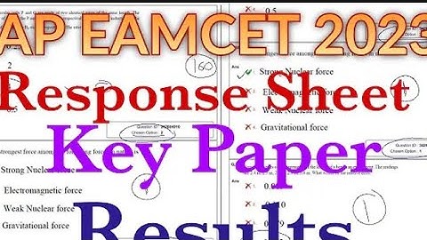 AP EAMCET 2023  response sheet /  objection key dates