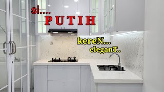 Pemasangan Kitchen set minimalis Custom, Top table pakai Solid surface