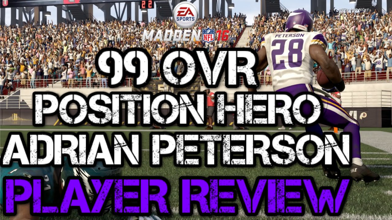 99 OVR Position Hero Adrian Peterson | Player Review | Madden 16 Ultimate Team Gameplay | MUT 16