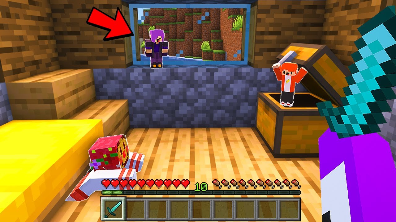 CAÇANDO meus AMIGOS no MINECRAFT mas eles estão MUITO PEQUENOS!!! (ratos.)