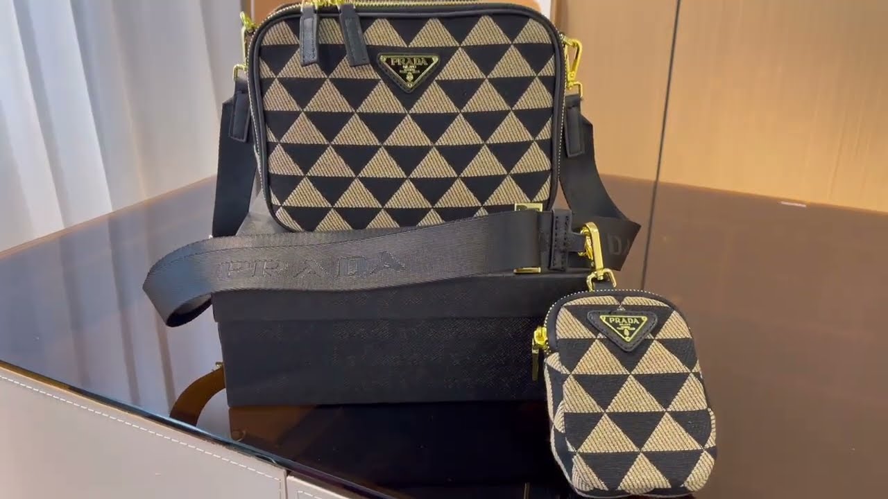 Prada/Prada Brique jacquard shoulder bag Two-in-one package