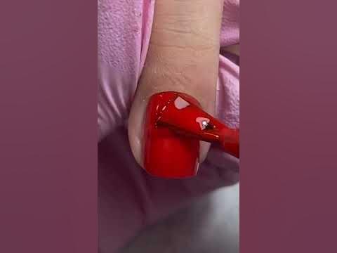 Рисунки паутинкой на гель-лак | Быстрый дизайн ногтей |Красный маникюр ...