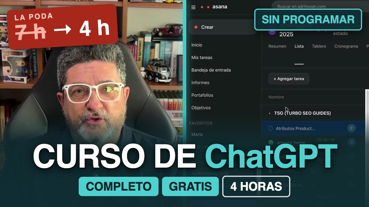 Inteligencia Artificial para Empresarios | Código AdrIA 2 Miniatura del vídeo: Curso de ChatGPT COMPLETO y gratis en 4 horas (eran 7 y borré lo que ya no vale)