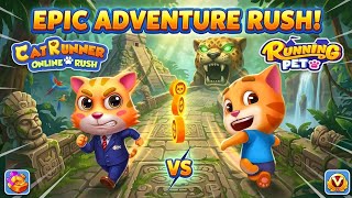Cat Runner: Online Rush VS Running Pet - Ultimate Gameplay Comparison! 🐱🏃‍♂️#CatRunner #RunningPet screenshot 1