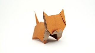 Origami Neko (cat) (Jo Nakashima) - remake(How to make a cute origami cat. Designed by Jo Nakashima (2010/02) ◇ Difficulty level: low intermediate ◇ My paper: 15cm x 15cm Copper Tissue foil from ..., 2011-04-25T07:19:16.000Z)