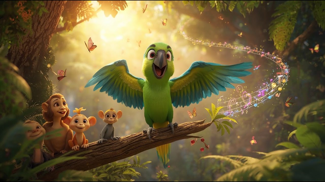 Pdl Animation Tiko the Parrot and the Lost Song | Heartwarming Jungle Moral Story for ...