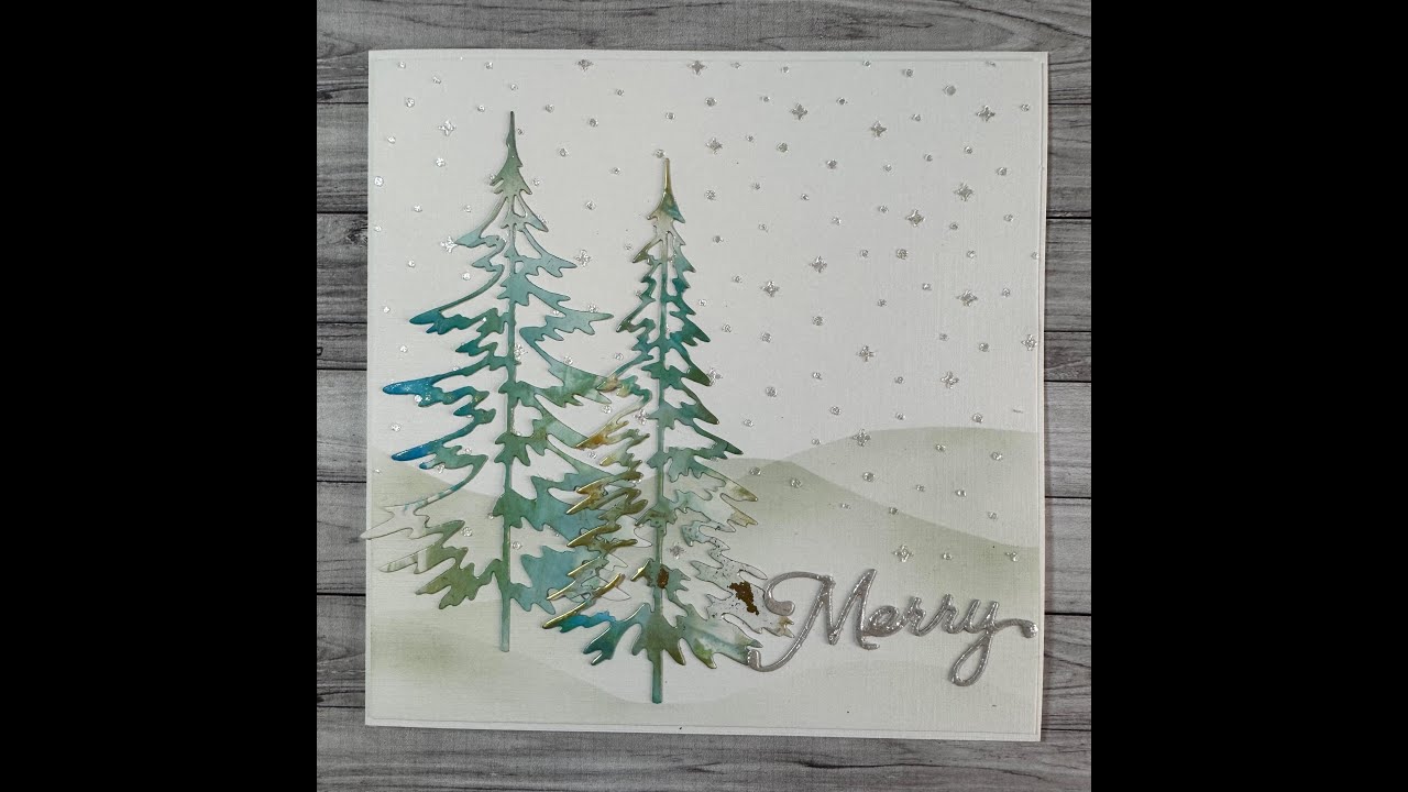 Рождественская открытка в стиле CAS с простыми, но потрясающими фонами!
