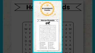 Moderate Horse Word Searches | Ages 8–10 Moderate Horse Word Searches | Ages 8–10