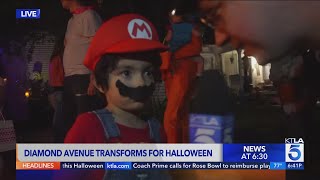 Diamond Avenue in South Pasadena transforms for Halloween