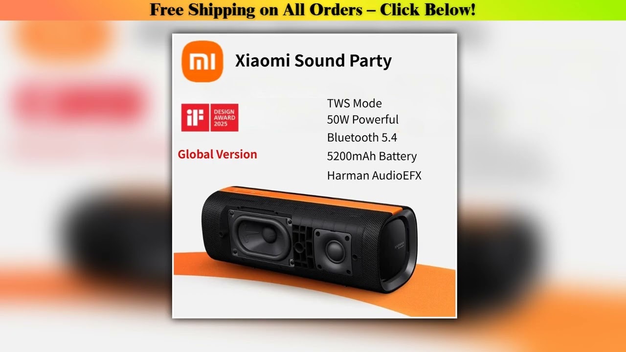 Xiaomi Sound Party TWS Stereo Speaker Global Version IP67 Waterproof Bluetooth 54 Harman AudioEFX C