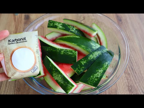 🍉 Karpuz Kabuğuna Karbonat Ekleyin.😱  Aşırı Lezzetli ve Çok Şaşırtıcı. 💯