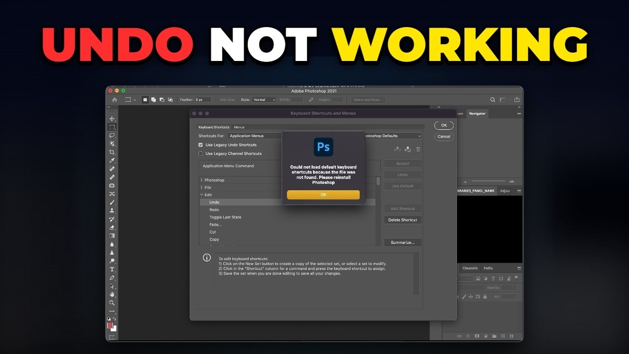 Photoshop Ctrl + Z Undo Not Working - YouTube