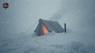 Blizzard For Sleeping ┇ Cozy Hot Tent in Deep Snow ┇ Relaxing Snowstorm Sounds for Deep Sleep