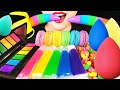 ASMR RAINBOW DESSERTS EDIBLE EYESHADOW, BEAUTY BLENDER, LIP GLOSS, BANANA JELLY, MACARON, NERDS ROPE