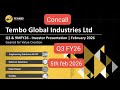 Tembo Global Industries Ltd Q3 FY26 Earnings Concall | Full Audio | Management Q&amp;A #temboglobal 