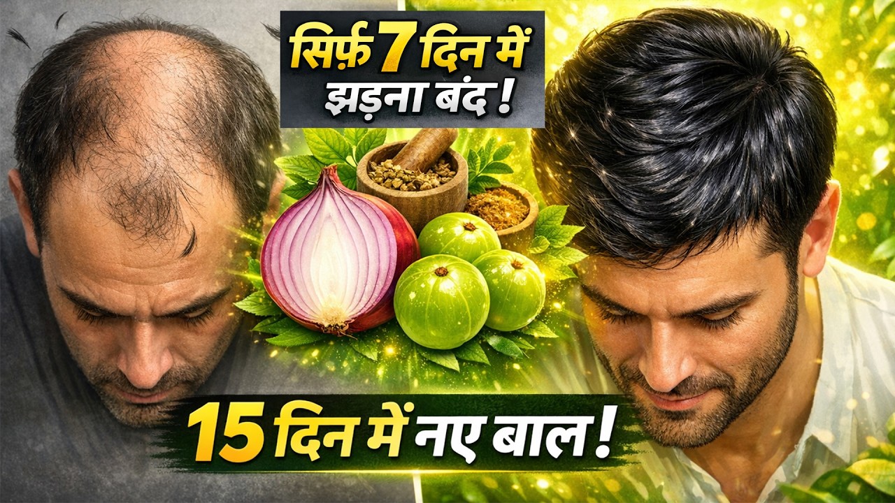कितने भी पतले कमज़ोर झड़ते बाल हों, दोगुनी तेज़ी से उगेंगे | 4 Best Remedies For Hair Fall | Ayurved