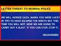 Copy threat received Mumbai Police