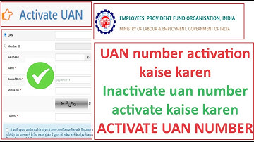 How to Activate UAN / PF / EPFO Number | Active inactive UAN Number  #uan #pf #epf #epfo #pfkyc