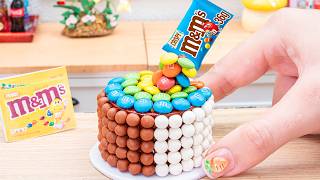 Rainbow M&M Chocolate Candy Cake | Satisfying Mini Cake Decorating ASMR