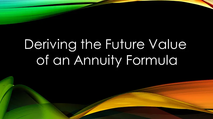 Deriving Future Value of an Annuity Formula