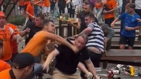 England and Netherlands fans clash in Dortmund ahead of Euro 2024 semifinal game