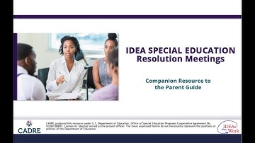 IDEA Special Education Resolution Meetings