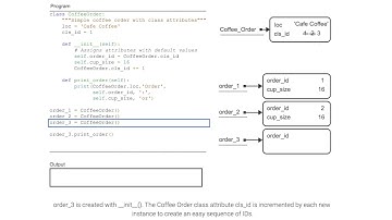 Using class attributes for shared coffee order information; ch 11, video 6