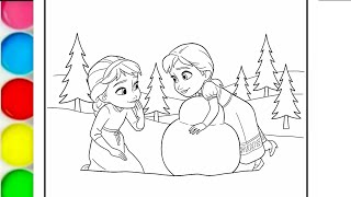 How to draw Elsa from Frozen Disney princess Elsa drawing Elsa Frozen movie 2 colouring pages