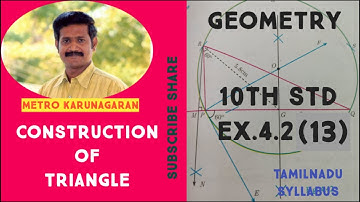 10th Std Maths Ex.4.2(13) Construct a ∆ PQR such that QR= 6.5 cm angle P= 60° and the altitude from