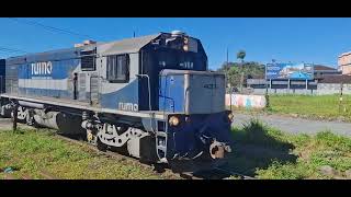 Dupla de G22U da rumo com vagões da Ferroeste RFFSA FEPASA 1 2 + ALL\/Rumo (Feat @uncascombine3097) 