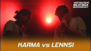 KARMA vs. LENNSI | 1/4 FINAL SOLO | West German Beatbox Championship 2023