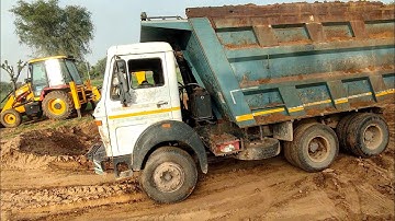 First Time New Jcb Ne 10 Tayra tipper Loading Kiya | Jcb Loading Red Mud In Tata Tipper