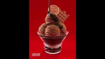 3dsmax falling 3d chocolate on ice cream using fluids