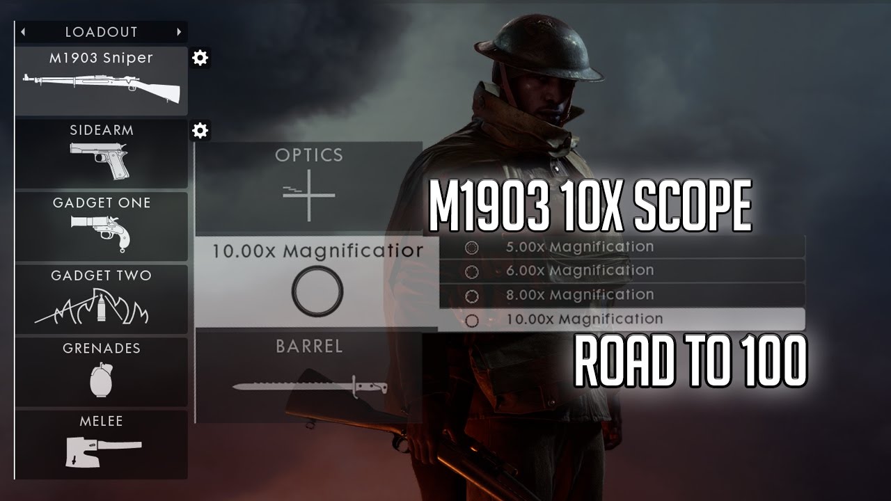 M1903 10X SCOPE - ROAD TO 100 - BATTLEFIELD 1 - YouTube