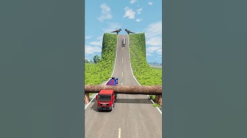 🤯 BeamNG Crash Test: Final Car Hits Wooden Barrier and Burns  #automobile #beamngexperiments