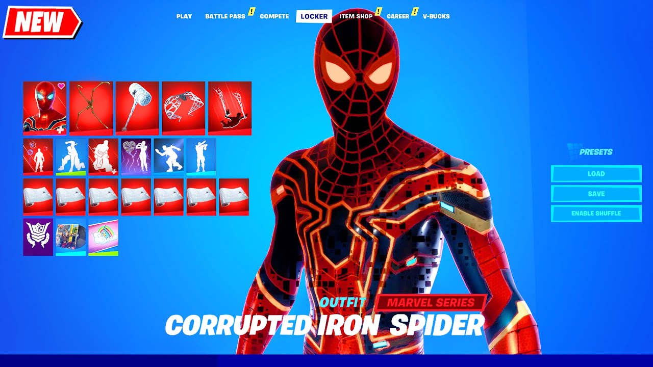 I added Instant Kill mode for IRON SPIDER (Corrupted Effect) in Fortnite シ
