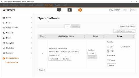 Wisenet Occupancy Monitoring Application Installation