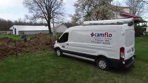 Geothermal loop field drone video