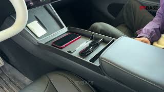 #tesla Model Y Juniper/ 3 Highland Center Console Tray TPE Organizer Interior Storage Accessories
