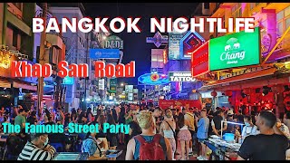 4K | BANGKOK&#39;S FAMOUS KHAO SAN ROAD NIGHTLIFE | THAILAND  2024