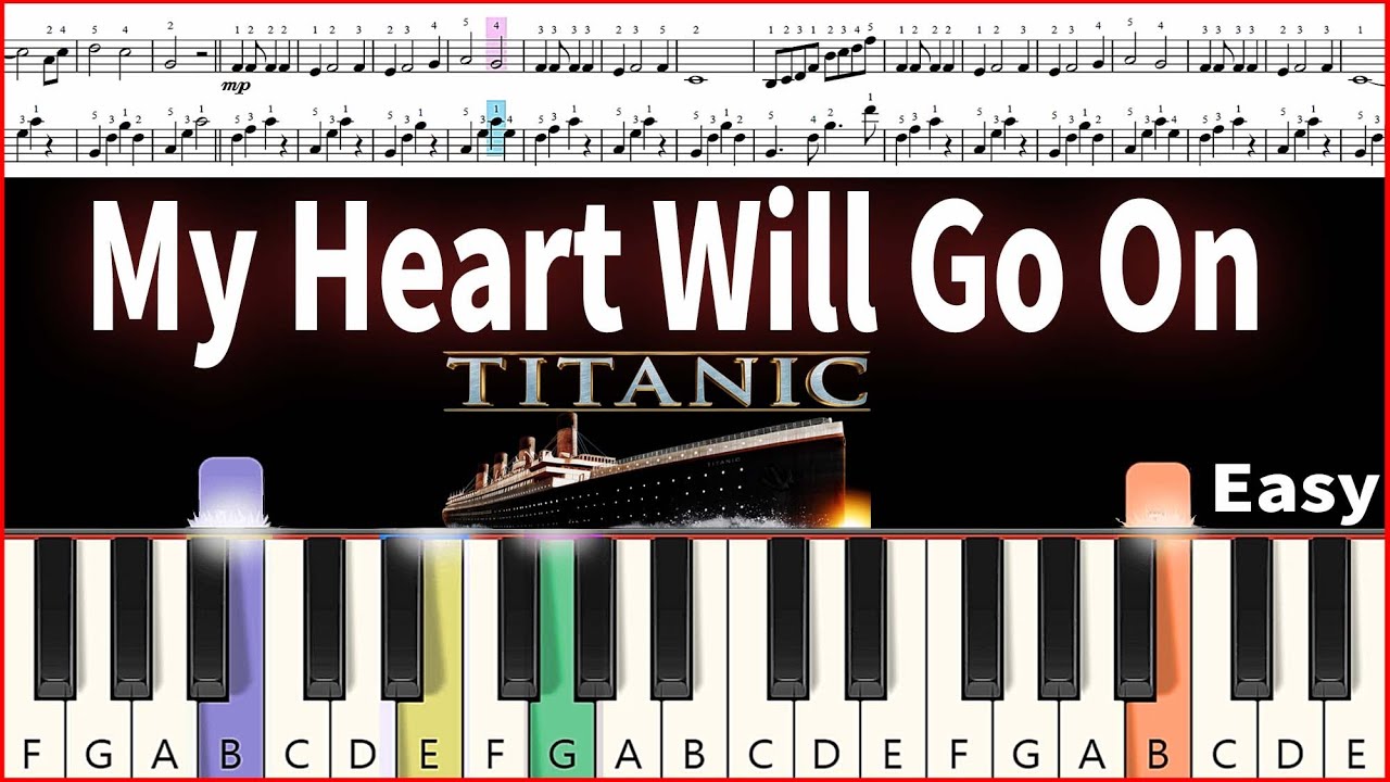 My Heart Will Go On Titanic Song Piano Tutorial Easy and Slow YouTube