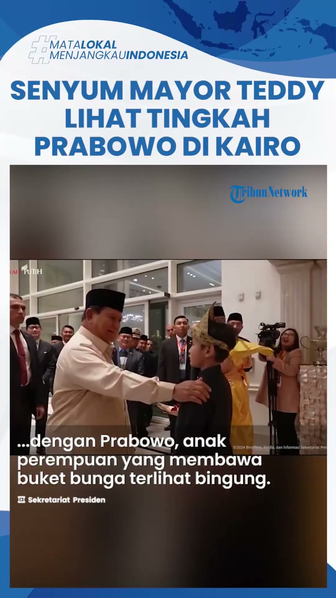 Mayor Teddy Tersenyum Lebar Lihat Tingkah Prabowo saat Tiba di Kairo Disambut Dua Anak Bangsa