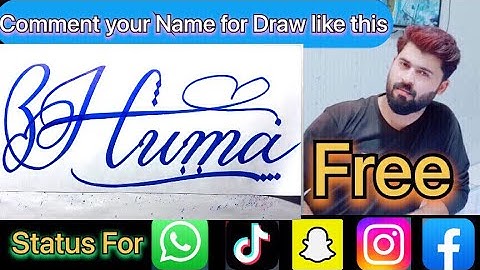 Huma Name Signature Calligraphy Status | How to Cursive write with cut Marker #huma @Huma