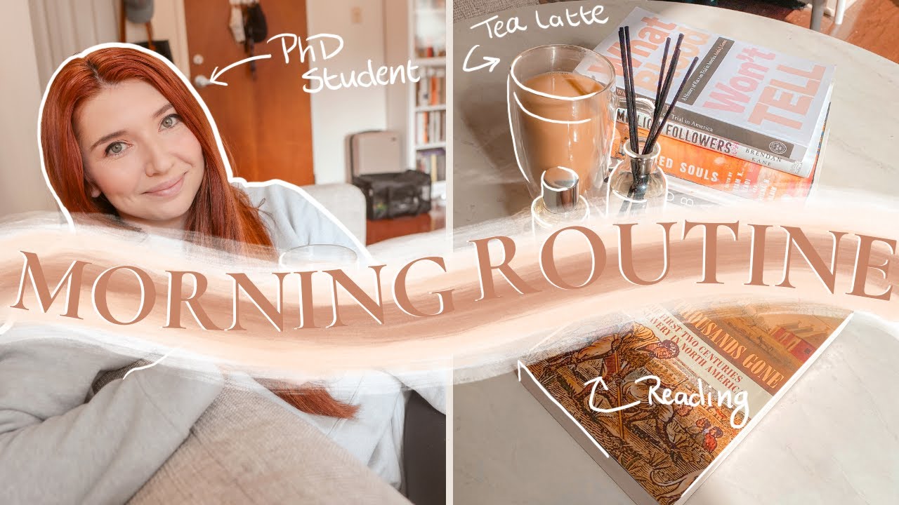 PhD/Grad Student Morning Routine | Calming and Aesthetic ASMR | Content Planning & Breakfast